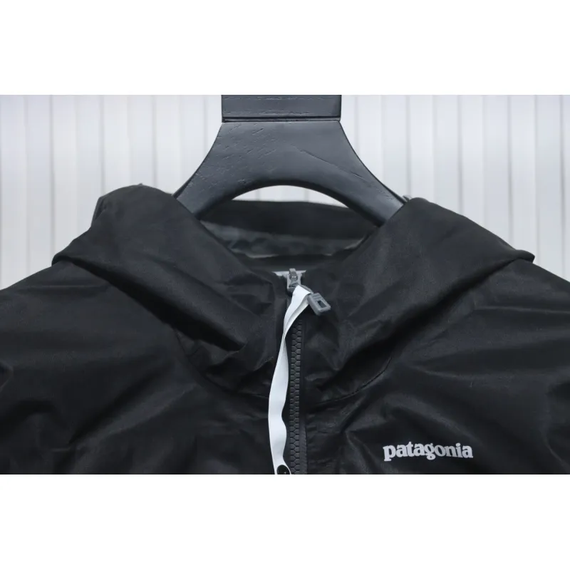 Patagonia Shark Mountain Logo Fully Rubberized Jacket Black