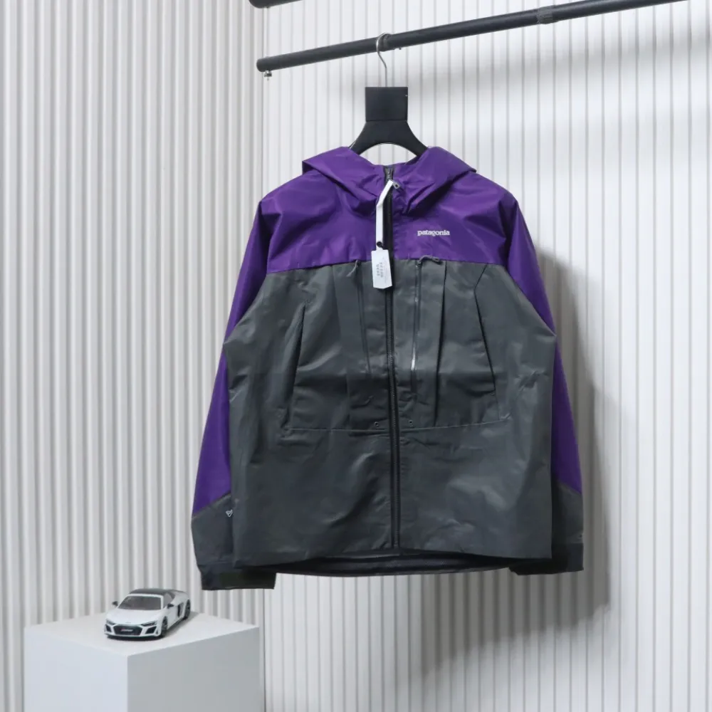 Patagonia Shark Mountain Logo Fully Rubberized Jacket Purple