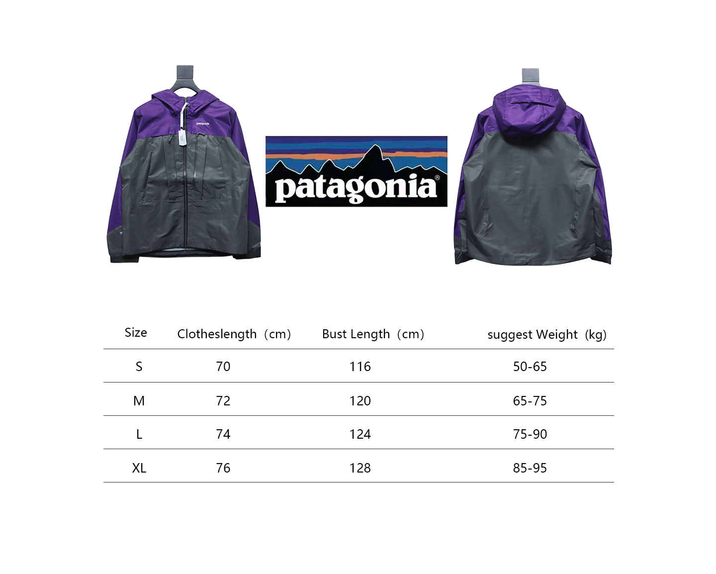 Patagonia Shark Mountain Logo Fully Rubberized Jacket Purple