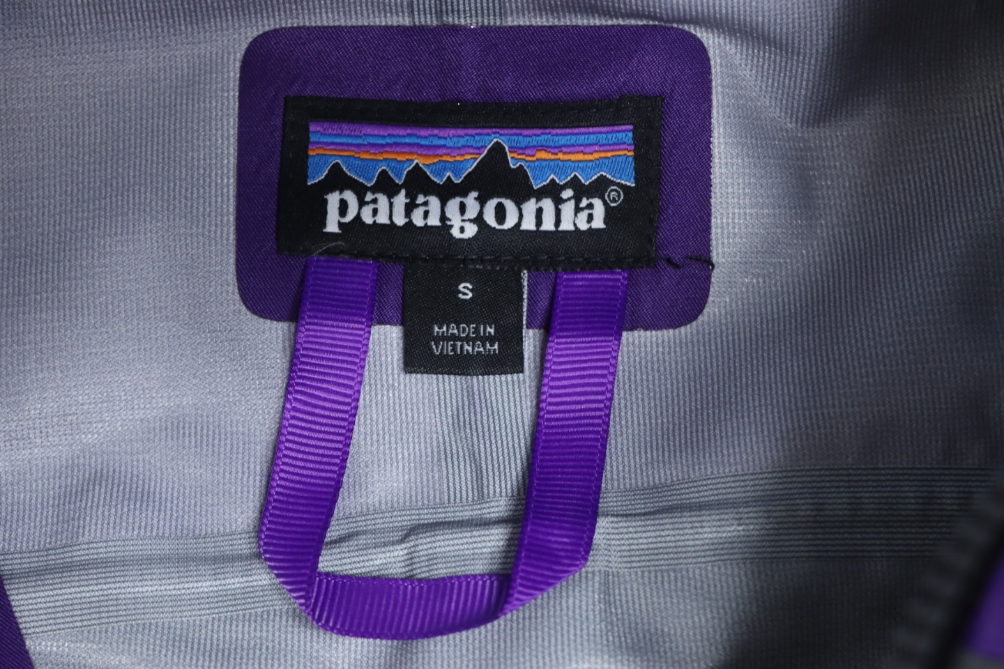 Patagonia Shark Mountain Logo Fully Rubberized Jacket Purple