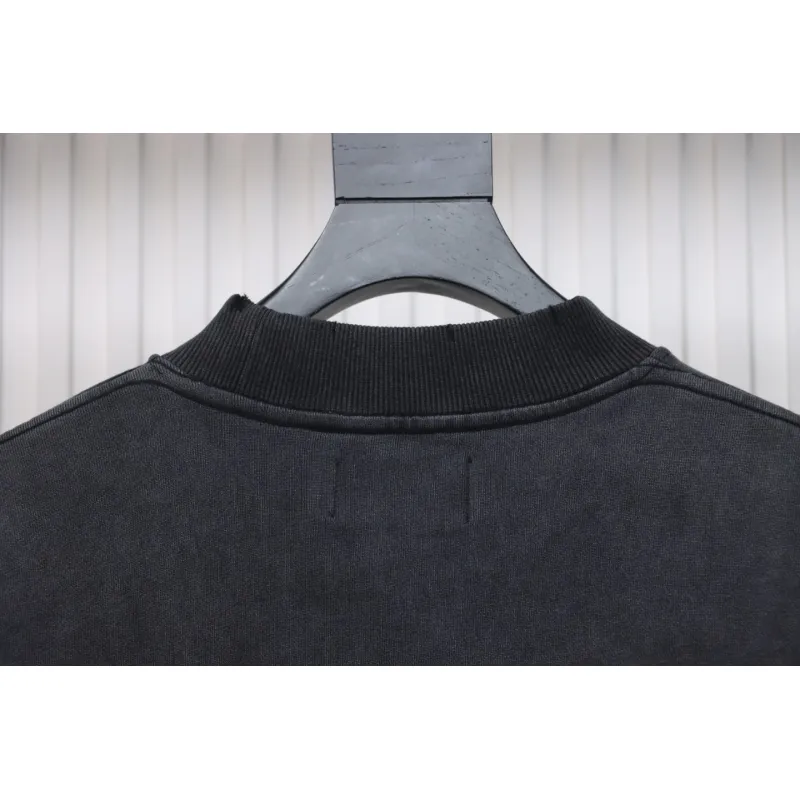 Represent 24FW Basic Washed Distressed Crew Neck Hoodie