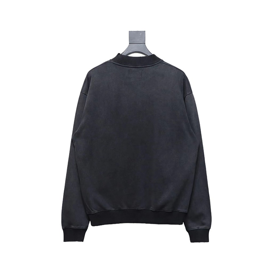 Represent 24FW Basic Washed Distressed Crew Neck Hoodie