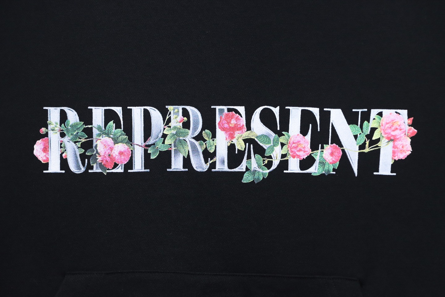 Represent 24FW Floral Hooded Hoodie Black