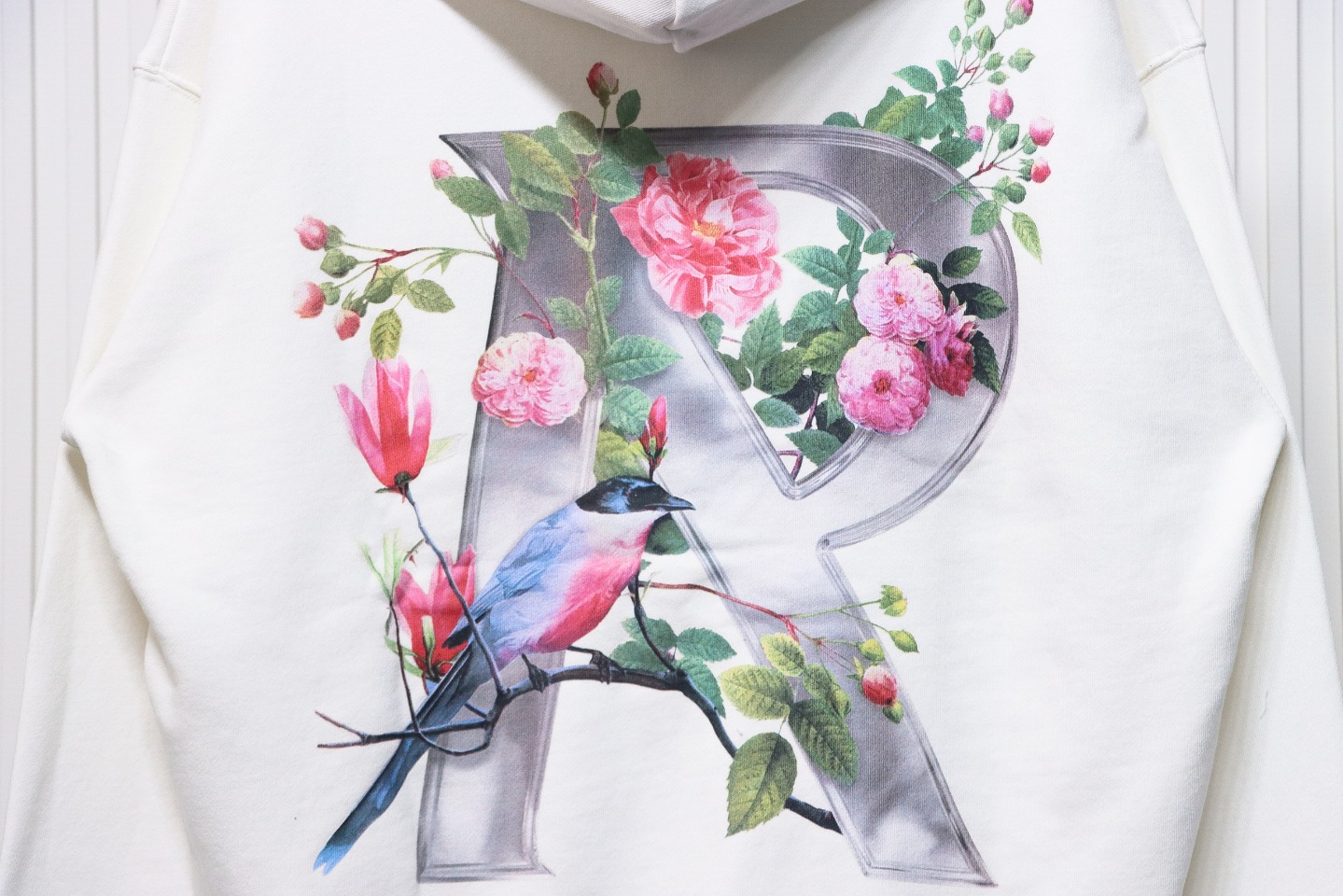 Represent 24FW Floral Hooded Hoodie White