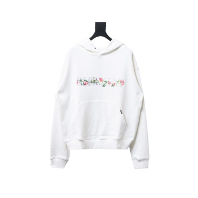 Represent 24FW Floral Hooded Hoodie White 01
