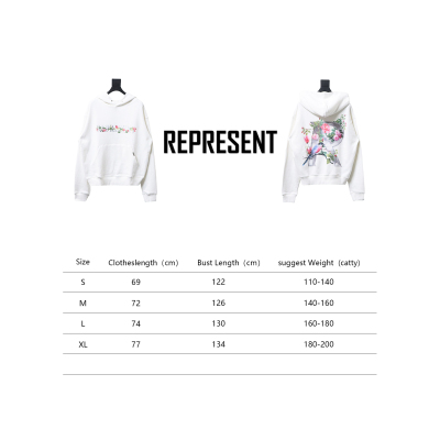 Represent 24FW Floral Hooded Hoodie White 02