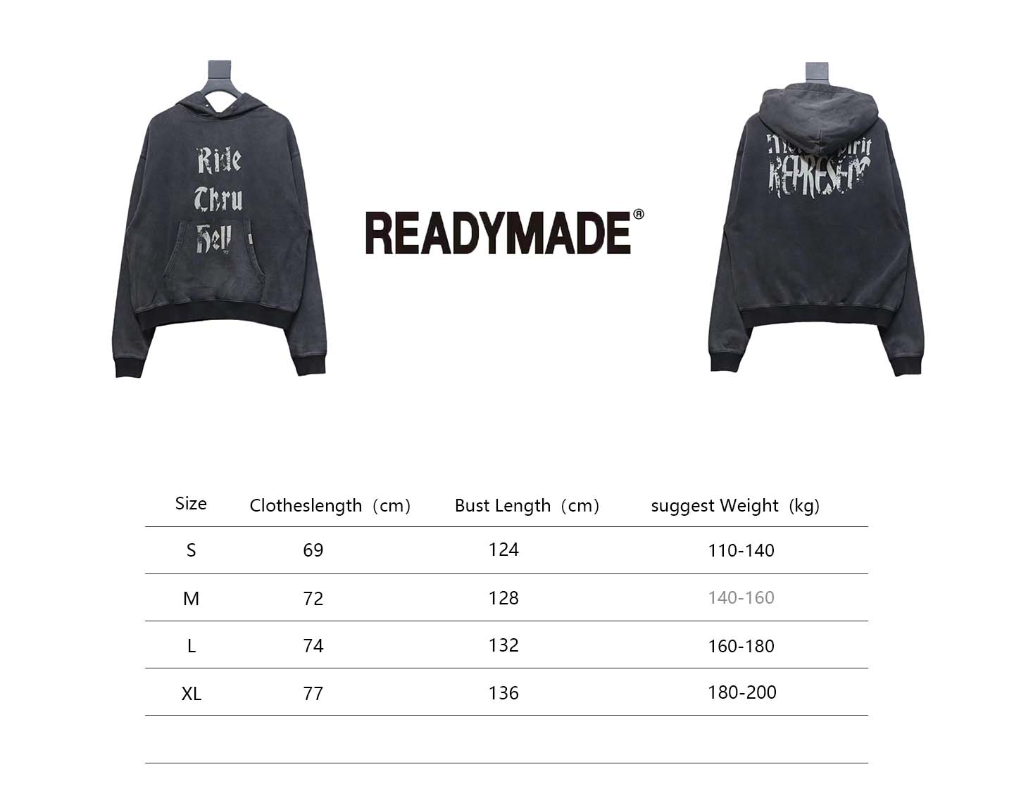 Represent 24FW Washed Lettering Hoodie