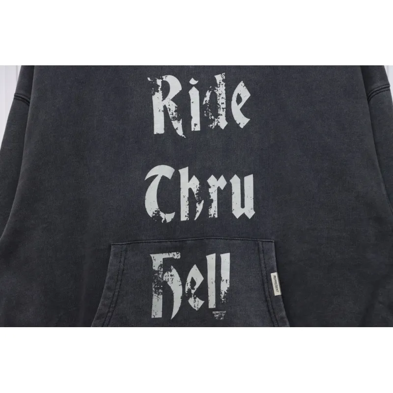 Represent 24FW Washed Lettering Hoodie