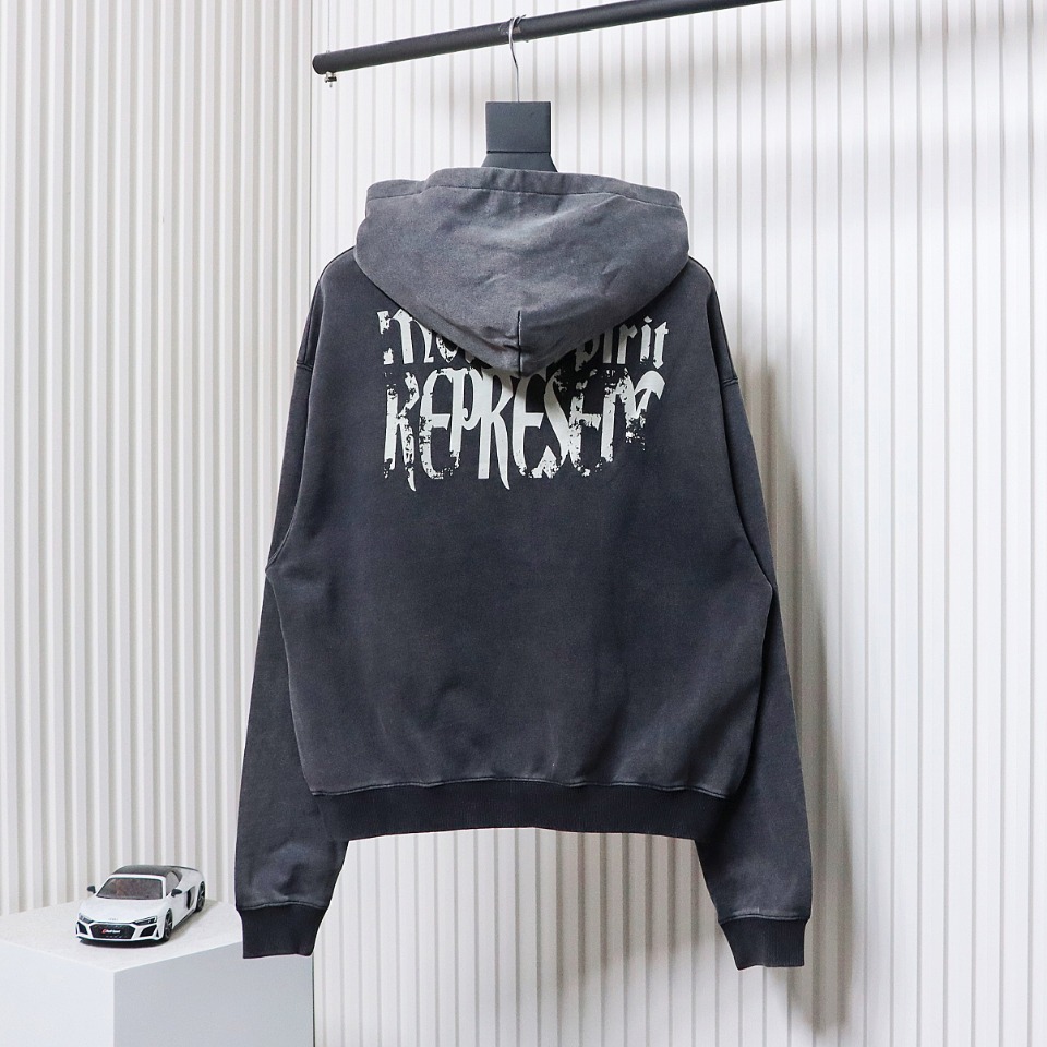 Represent 24FW Washed Lettering Hoodie