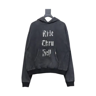 Represent 24FW Washed Lettering Hoodie 01