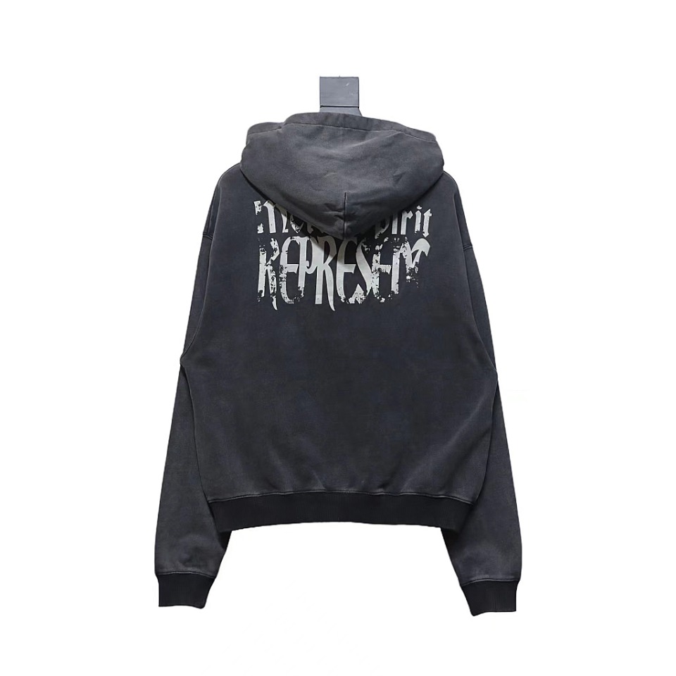 Represent 24FW Washed Lettering Hoodie