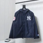 Supreme x MLB 24FW Co-Branded Hooded Zip-Up Jacket Blue