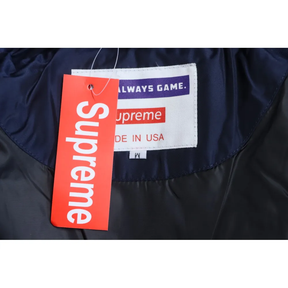 Supreme x MLB 24FW Co-Branded Hooded Zip-Up Jacket Blue