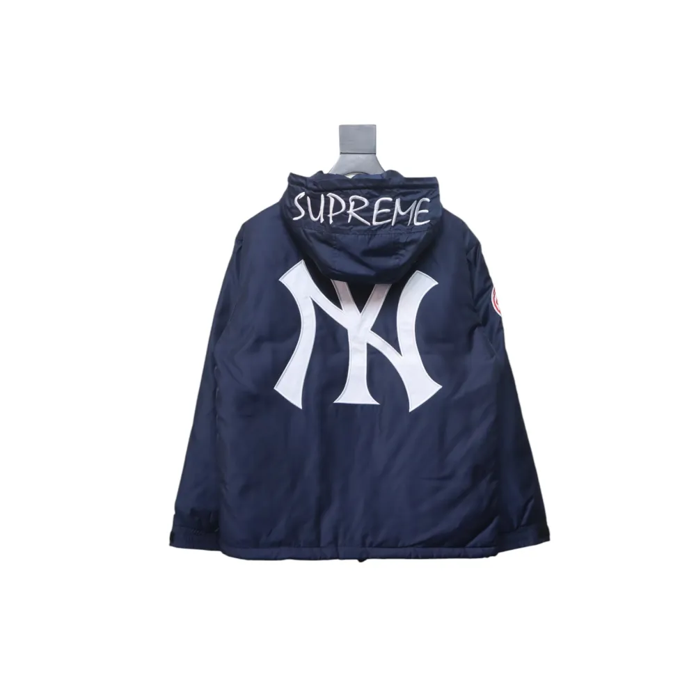 Supreme x MLB 24FW Co-Branded Hooded Zip-Up Jacket Blue