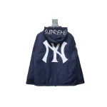 Supreme x MLB 24FW Co-Branded Hooded Zip-Up Jacket Blue