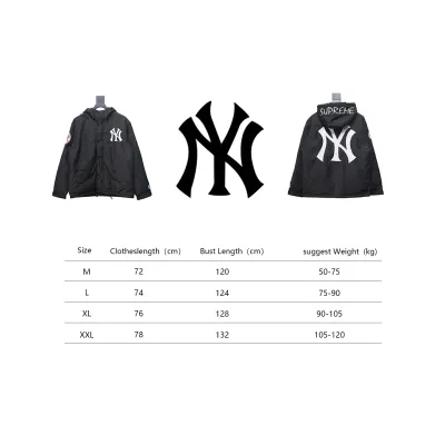Supreme x MLB 24FW Co-Branded Hooded Zip-Up Jacket Black 02