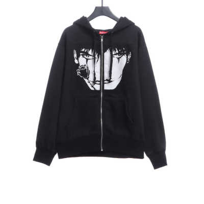 Supreme x The Crow Zip-Up Hoodie Black 01