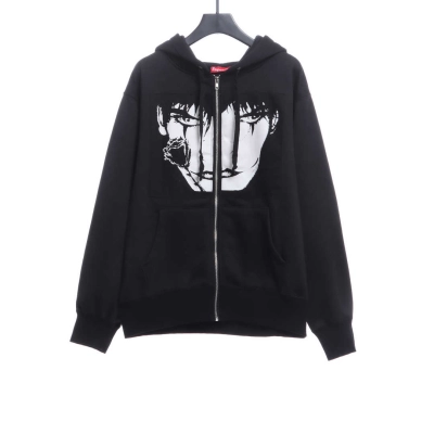 Supreme x The Crow Zip-Up Hoodie Black 01