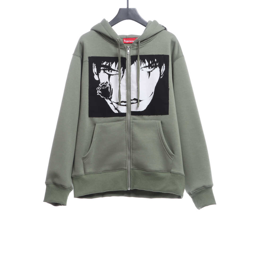 Supreme x The Crow Zip-Up Hoodie Grey Green
