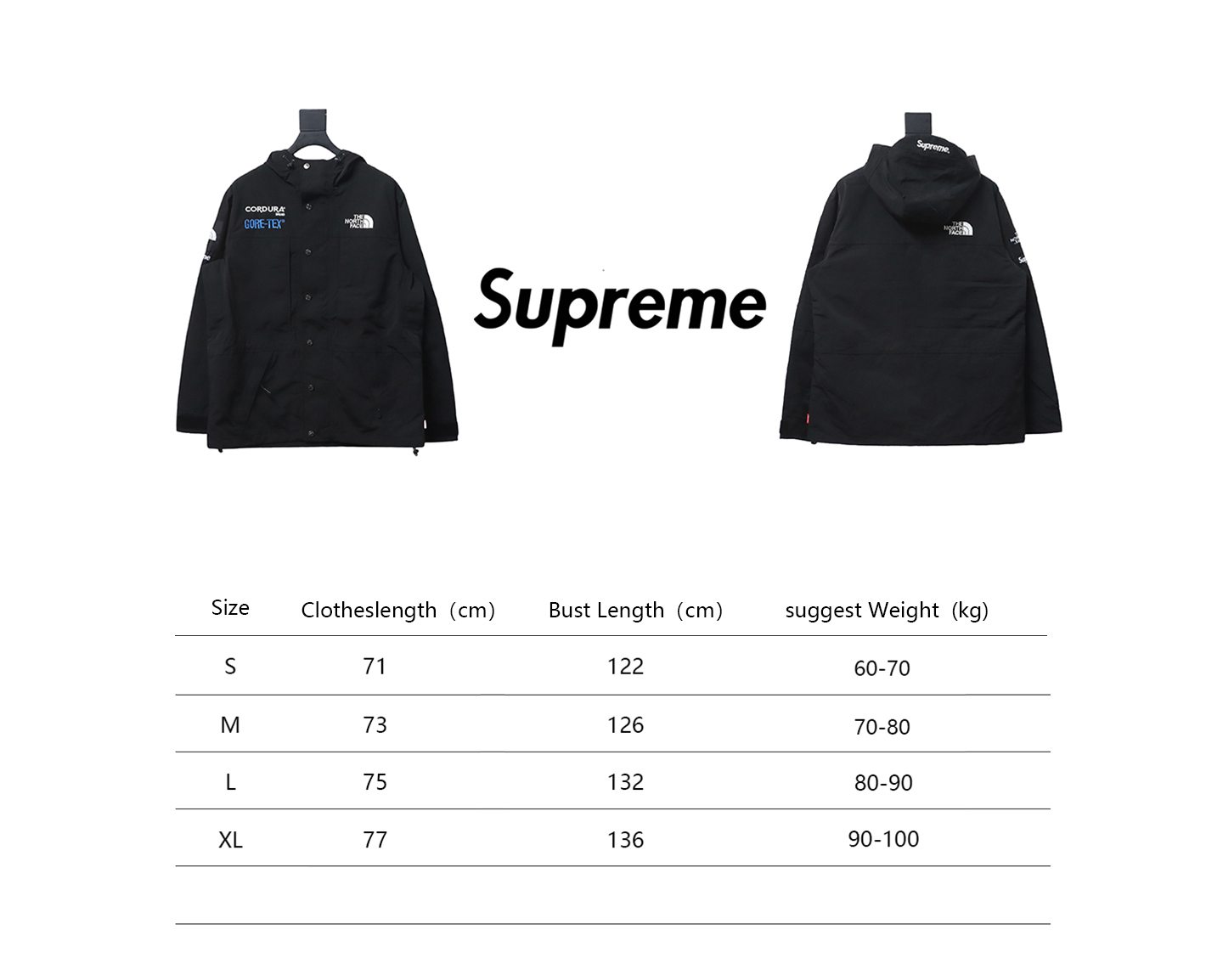 Supreme x The North Face 18Fw SUP Outdoor Color Matching Jacket Black