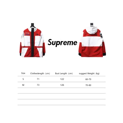 Supreme x The North Face 18Fw SUP Outdoor Color Matching Jacket White Red 02