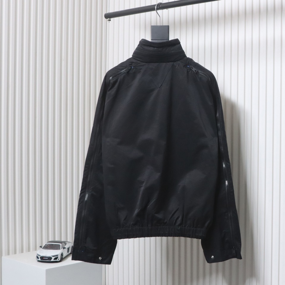 Bottega Veneta 23 New Blue Side Zipper Outdoor Functional Sports Suit Stand Collar Jacket