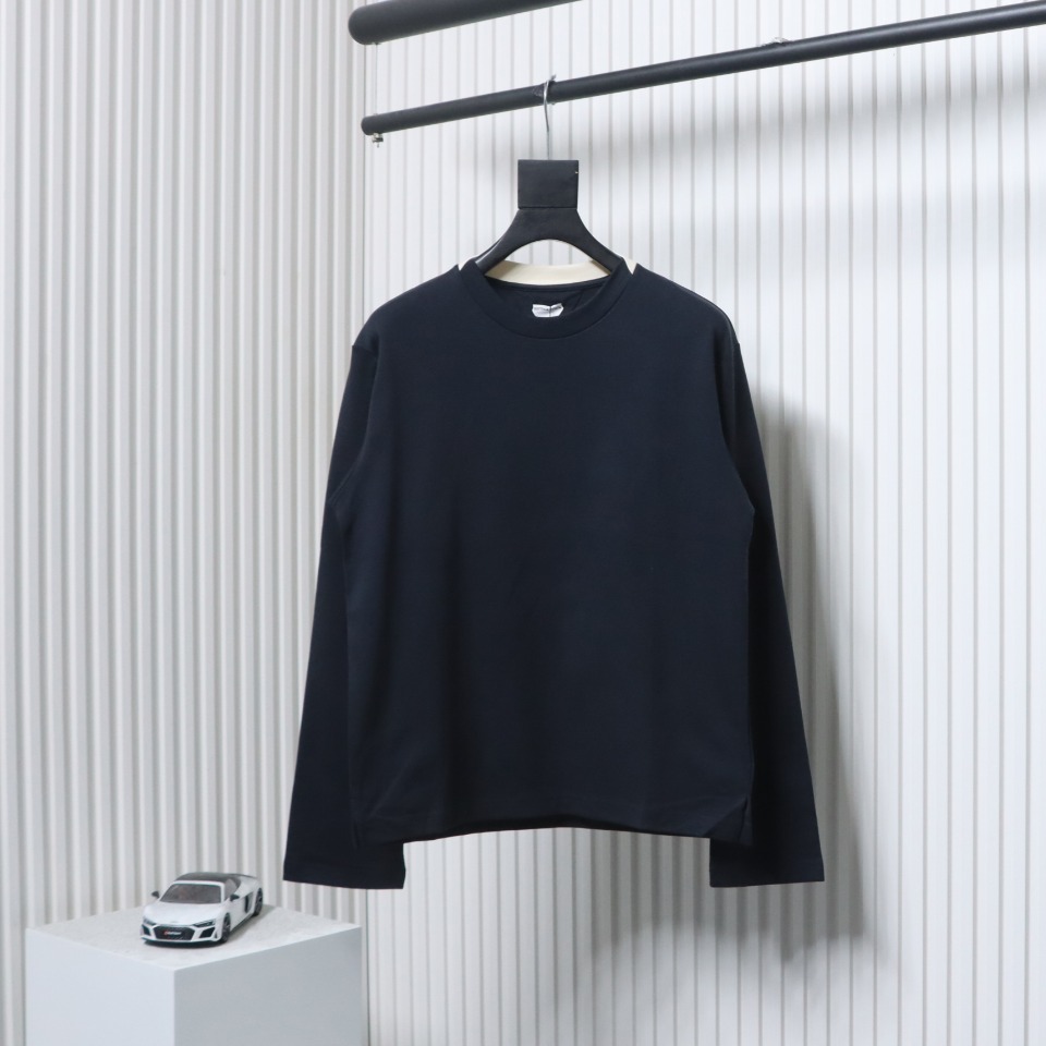 Bottega Veneta BV Patchwork Collar Bottoming T-shirt Black