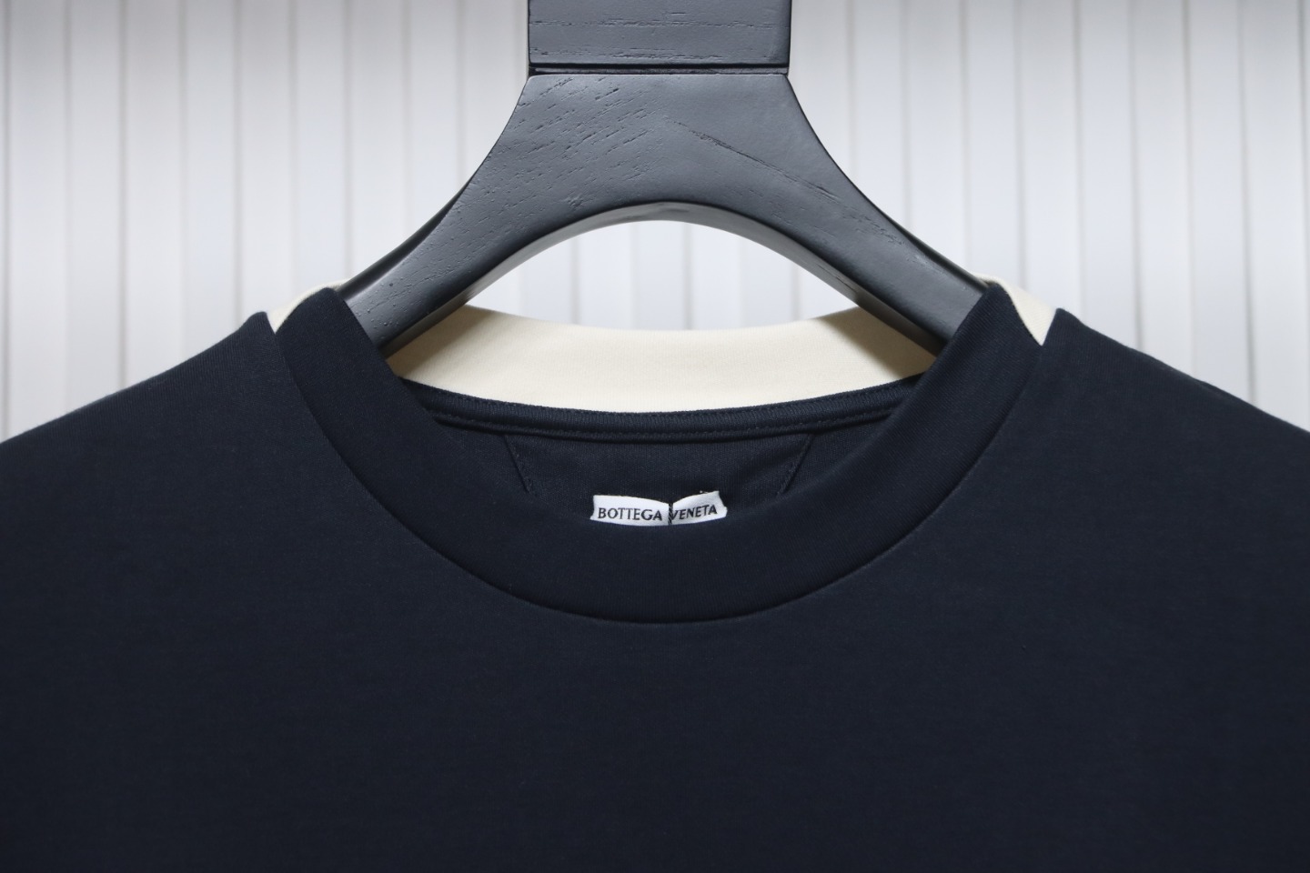 Bottega Veneta BV Patchwork Collar Bottoming T-shirt Black