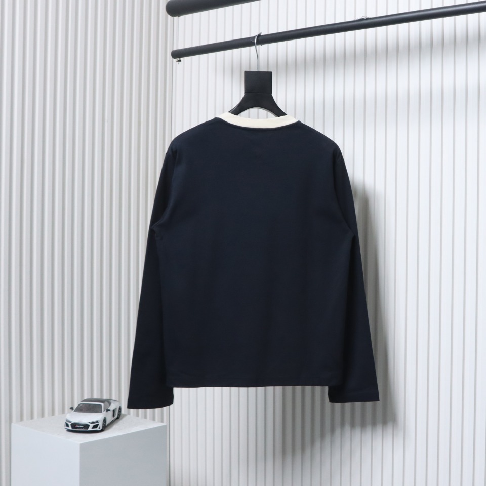 Bottega Veneta BV Patchwork Collar Bottoming T-shirt Black