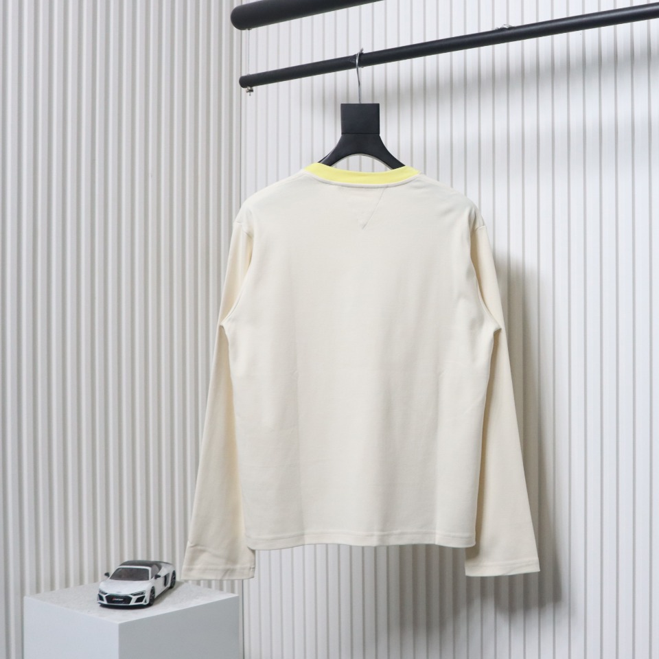 Bottega Veneta BV Patchwork Collar Bottoming T-shirt White
