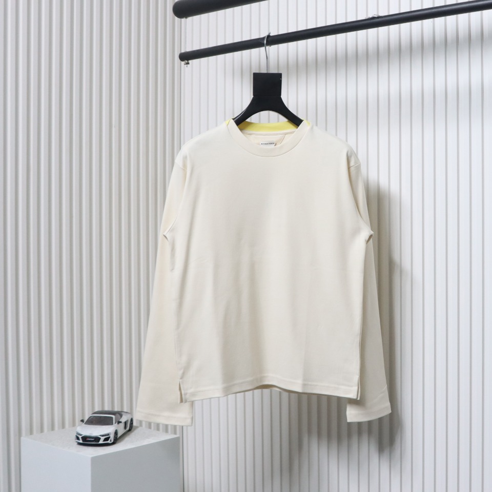 Bottega Veneta BV Patchwork Collar Bottoming T-shirt White