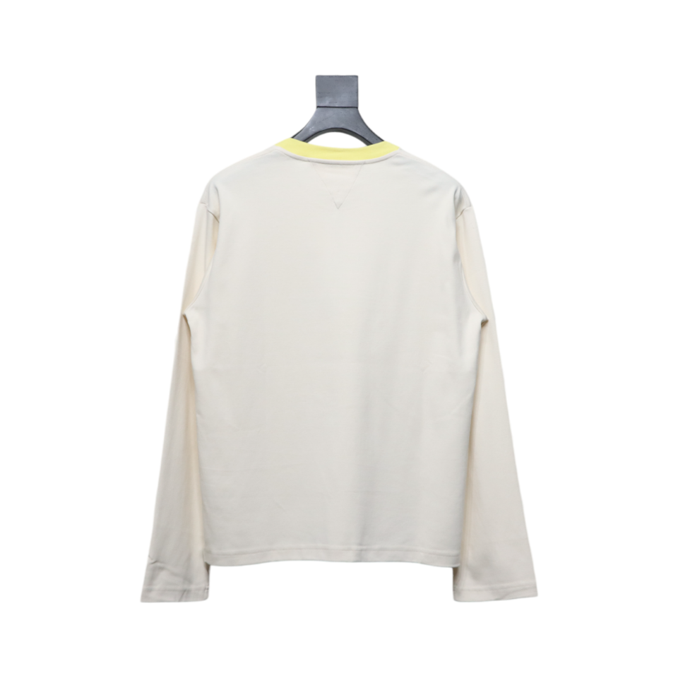 Bottega Veneta BV Patchwork Collar Bottoming T-shirt White