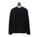 Fendi 22FW Black FF Pique Flocking Long Sleeve Crewneck Hoodie