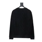 Fendi 22FW Black FF Pique Flocking Long Sleeve Crewneck Hoodie