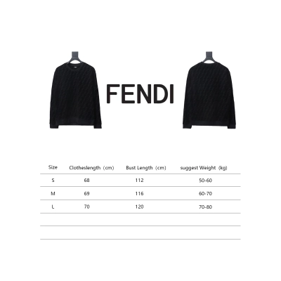 Fendi 22FW Black FF Pique Flocking Long Sleeve Crewneck Hoodie 02