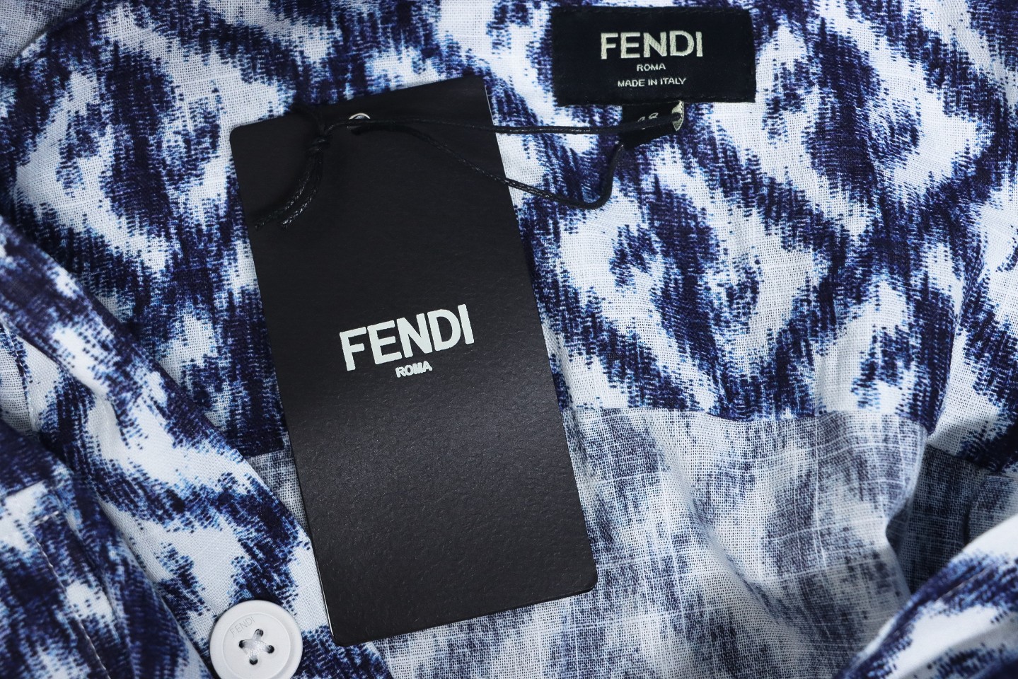 Fendi 23 Styles Blue Double FF Full Print Color Matching Long Sleeve Shirt