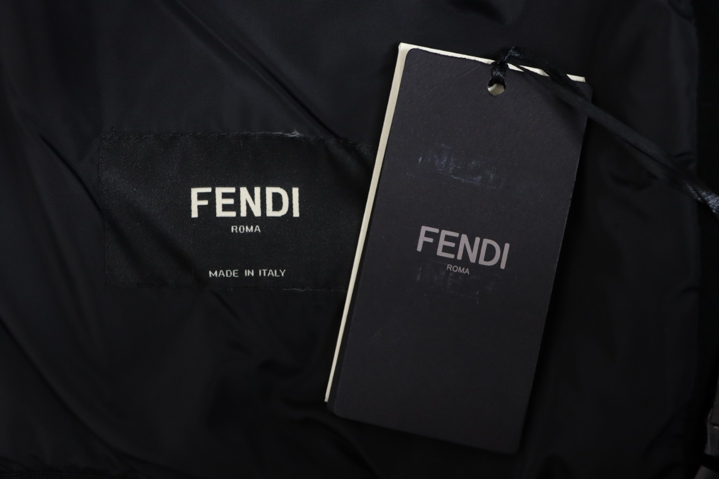 Fendi 23FW Black And Blue All Over Printed FF Nylon Jacket Hooded Cotton Jacket