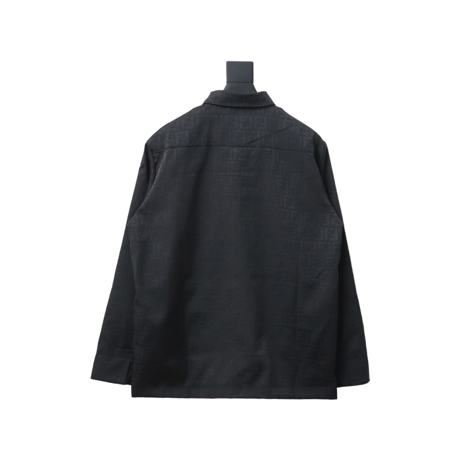 Fendi 23FW FF All Over Print Long Sleeve Shirt Jacket Black