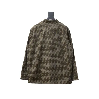 Fendi 23FW FF All Over Print Long Sleeve Shirt Jacket Brown 02