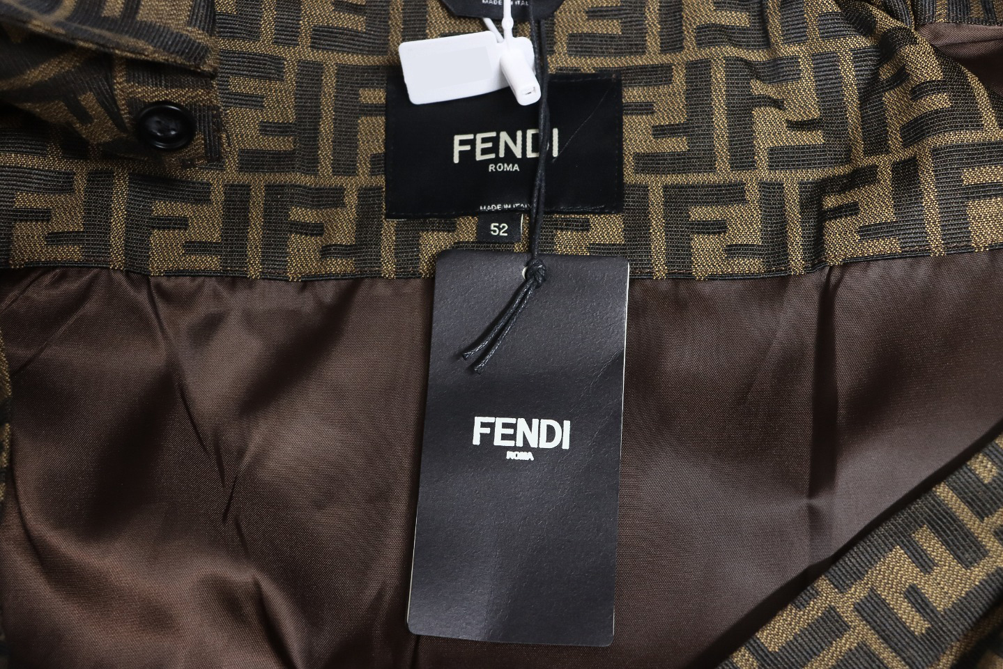Fendi 23FW FF All Over Print Long Sleeve Shirt Jacket Brown