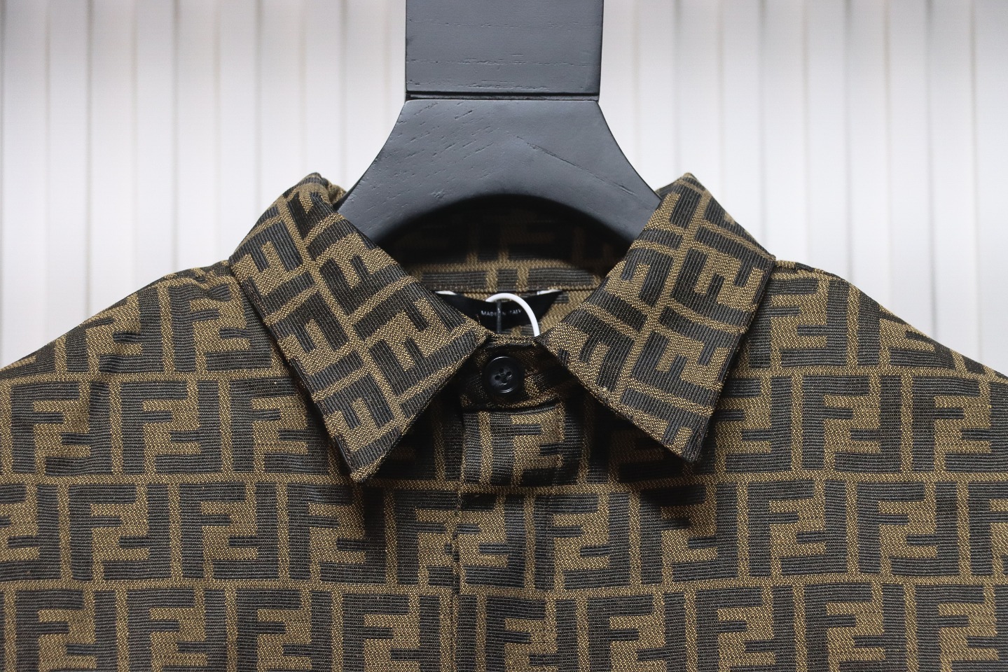 Fendi 23FW FF All Over Print Long Sleeve Shirt Jacket Brown