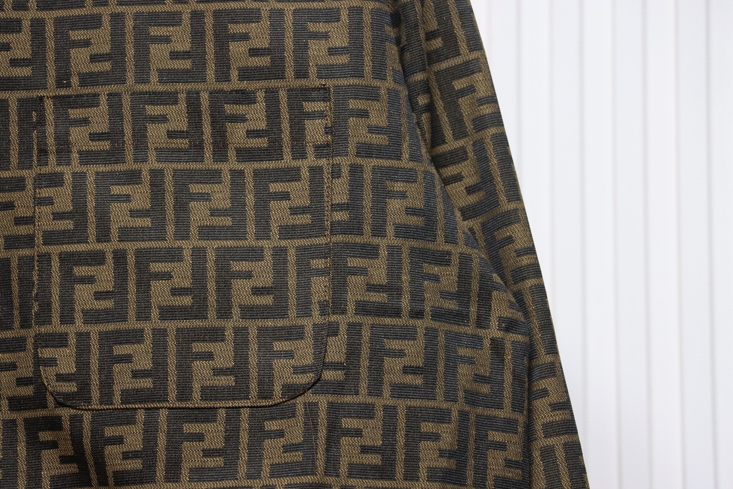 Fendi 23FW FF All Over Print Long Sleeve Shirt Jacket Brown