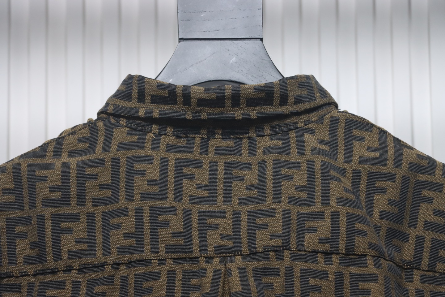 Fendi 24Fw FF Full Print Jacquard Suit Shirt Jacket Brown