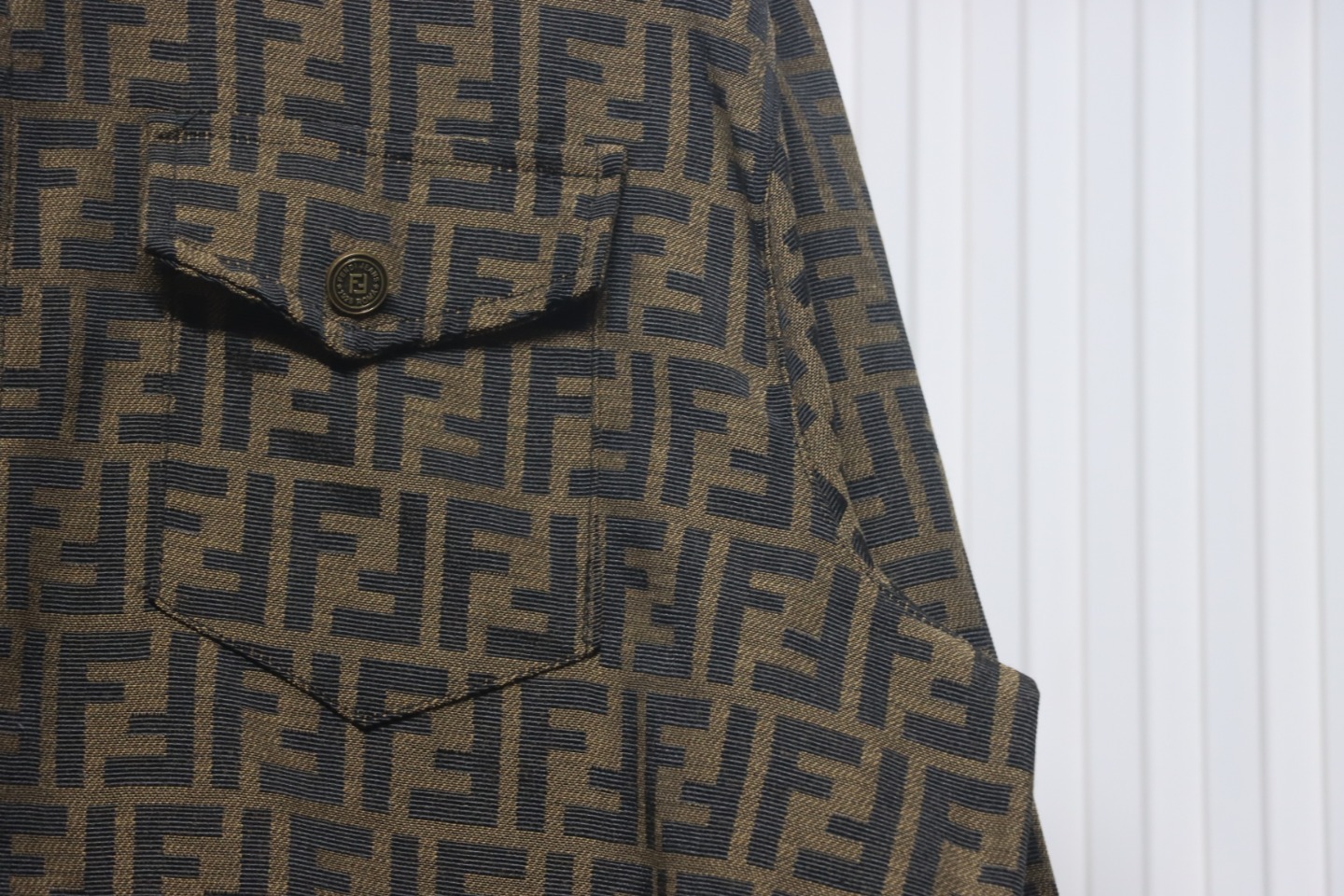 Fendi 24Fw FF Full Print Jacquard Suit Shirt Jacket Brown