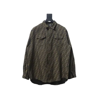 Fendi 24Fw FF Full Print Jacquard Suit Shirt Jacket Brown 01