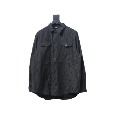 Fendi 24Fw FF Full Print Jacquard Suit Shirt Jacket Black 01