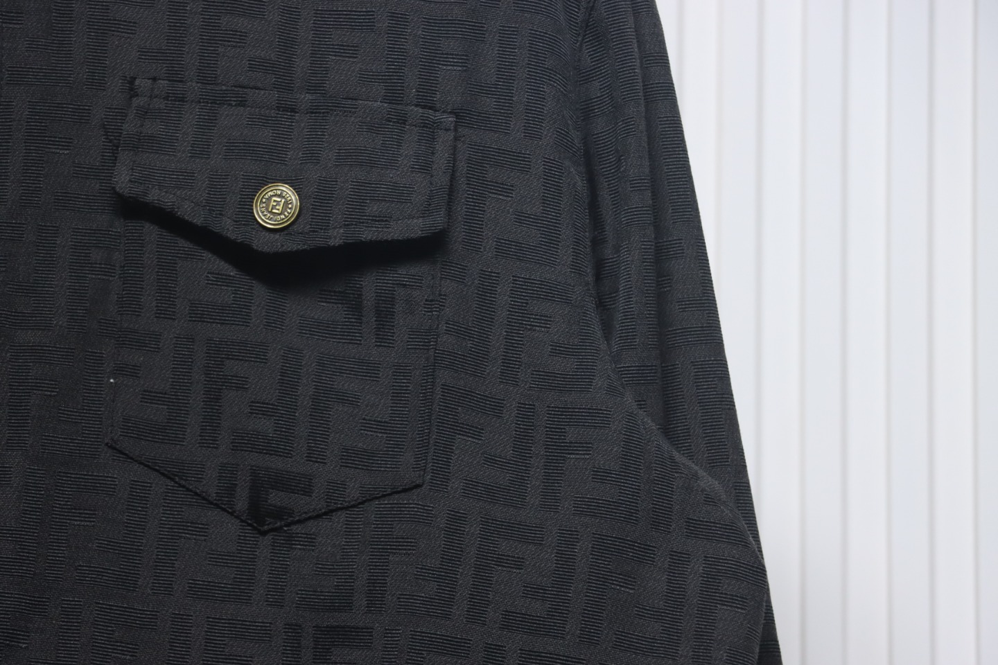 Fendi 24Fw FF Full Print Jacquard Suit Shirt Jacket Black
