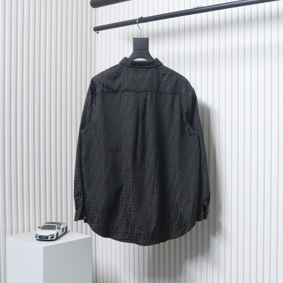 Fendi 24Fw FF Full Print Jacquard Suit Shirt Jacket Black