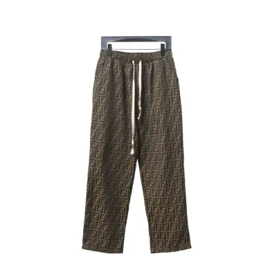Fendi 24Fw FF Full Print Jacquard Suit Trousers Brown 01