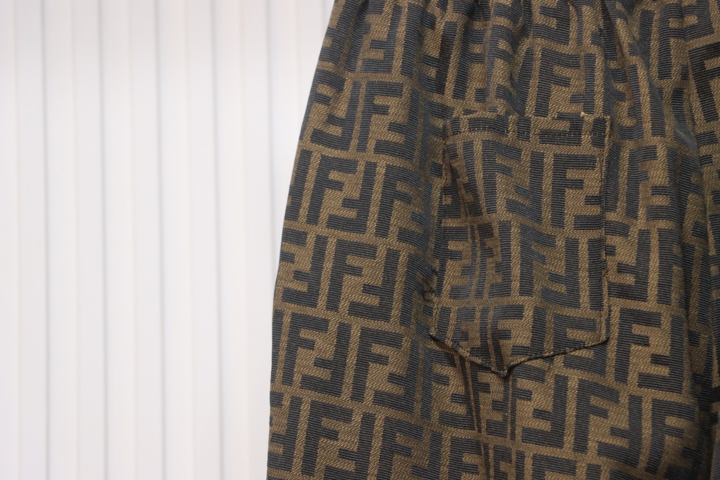 Fendi 24Fw FF Full Print Jacquard Suit Trousers Brown